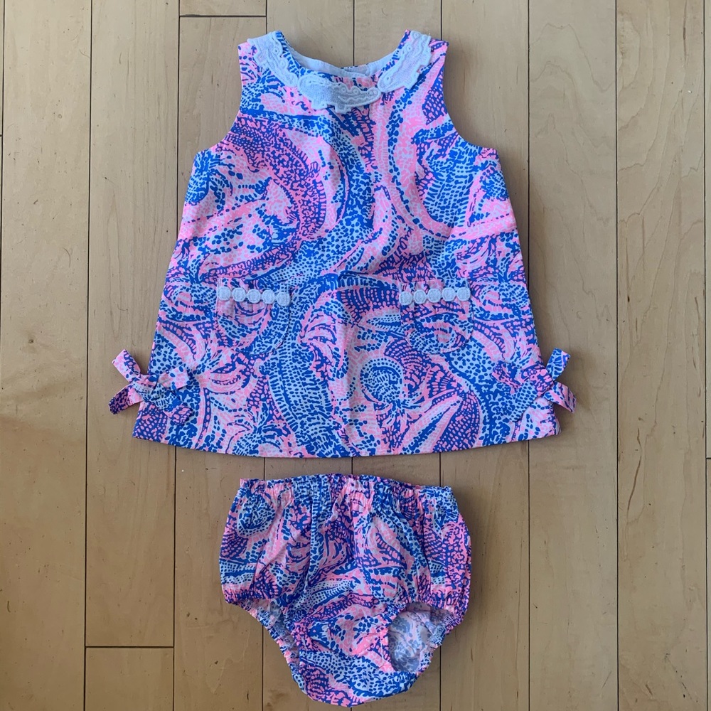 Lilly Pulitzer Dress Pink Blue 6-12 months NEW